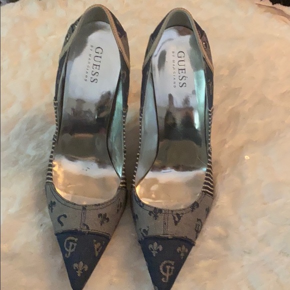 guess denim heels